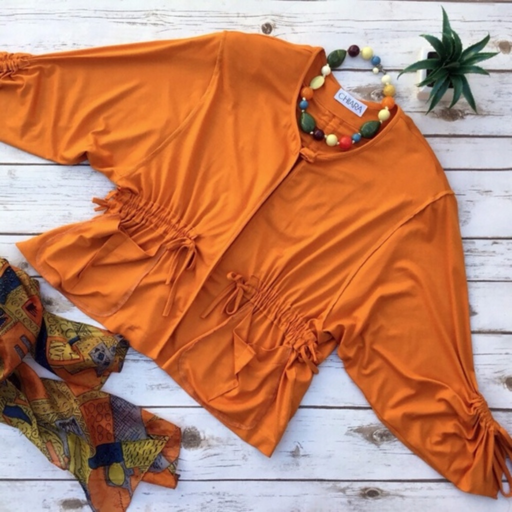 European Design Orange Lagenlook Jacket By Chiara